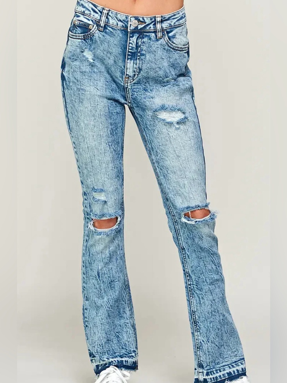 I&M Jeans High Rise Slim Bootcut Acid Medium Wash Jeans NWT!! Size 7